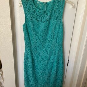 Spense Turquoise Lace Midi Dress
